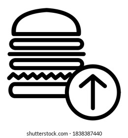 Love Fast Food Burger Outline Icon. Appetite Symbol