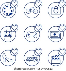 Love favorite   icon set suitable for info graphics, websites and print media. thin line vector set
