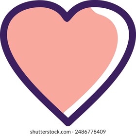 Love, favorite, like, heart, romance, affection, passion, valentine Icon Illustration.