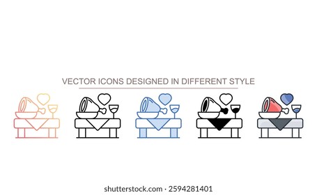 Love Feast icon design with white background stock illustration