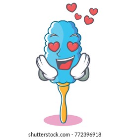 In love feather duster character cartoon