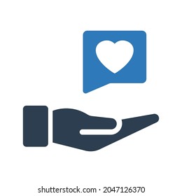 Icono de retroalimentación de amor (ilustración vectorial)