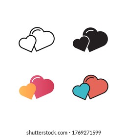 love feeling icon vector illustration with different style design. isolated on white background