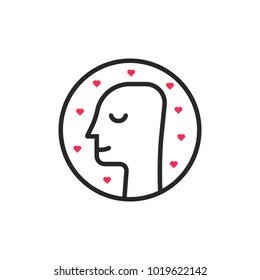 love feeling like mental emotion. linear flat trend modern minimal logotype graphic design isolated on white background. concept of romantic sign for first date and emotional lover with passion