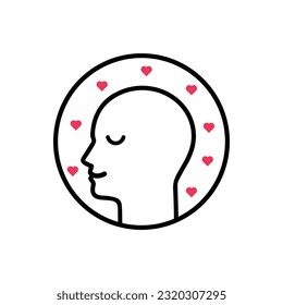 love feeling like mental emotion. linear flat trend modern minimal logotype graphic design isolated on white background. concept of romantic sign for first date and emotional lover with passion