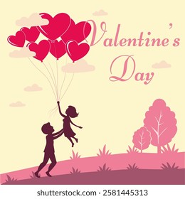 Love, festive valentine. Vector graphics