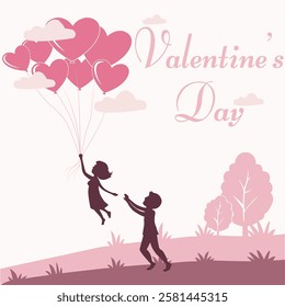 Love, festive valentine. Vector graphics