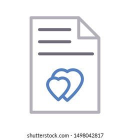 love file colour line vector icon