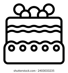 Love filled cake icon outline vector. Bridal ceremony pastry dessert. Sugary chocolate matrimonial treat