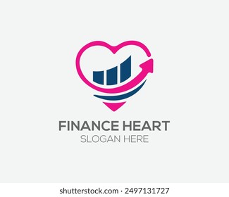 Love finance logo and love symbols vector concept illustration 