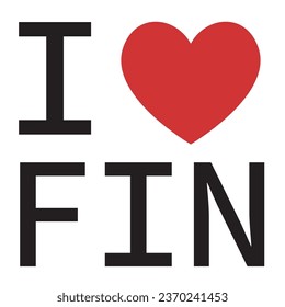I love Finland typography vector