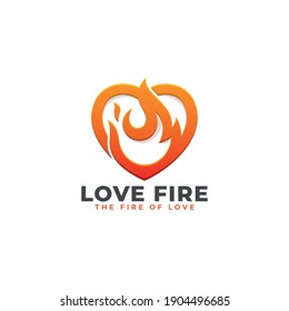 Love Fire - Heart Power Logo Template