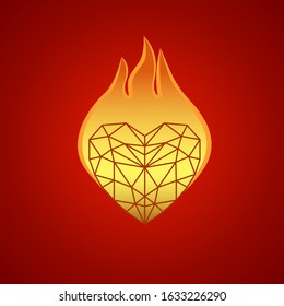 Love Fire Logo Design Element. Fire Heart Logo designs concept vector, Love Fire logo symbol icon.