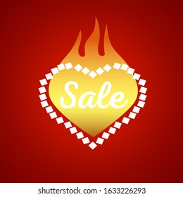 Love Fire Logo Design Element. Fire Heart Logo designs concept vector, Love Fire logo symbol icon.