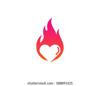 Love Fire Logo Design Element