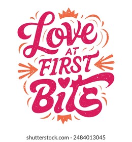 Love at first bite T-Shirt Design, Vektorgrafik Akte  