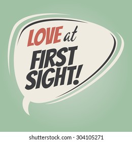 Love At First Sight Retro Speech Balloon