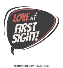 love at first sight retro speech balloon