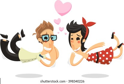 Love At First Sight Vector Cartoon