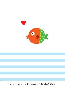 love fish card vector