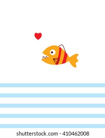love fish card vector
