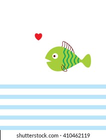 love fish card vector