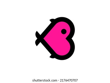 Love Fish Logo simple abstract design