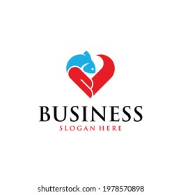 Love Fish Vector Logo Design