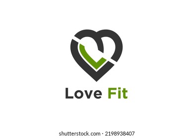 Love Fit fitness wellness logo design gym girl icon symbol