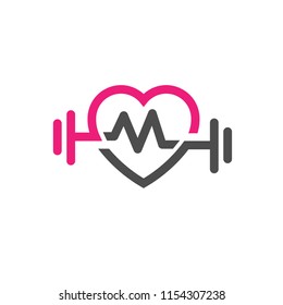 Dumbbell Heart Logo Images Stock Photos Vectors Shutterstock