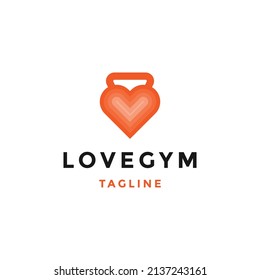 Love fitness logo icon design template