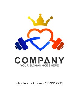 love fitness logo, king gym logo