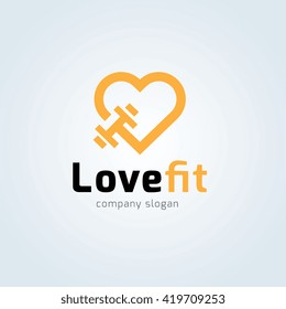 Love fitness logo template - Shutterstock ID 419709253