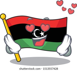 In love flag libya is flying cartoon pole