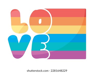 icono del día del orgullo de la bandera de amor aislado
