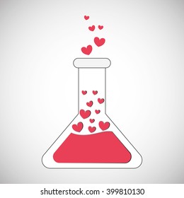 Love with flask design, vector illustration