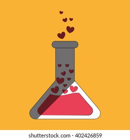 Love with flask design, vector illustration