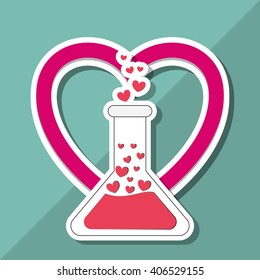 Love with flask design, vector illustration