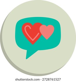 Ícone de estilo de círculo plano de amor