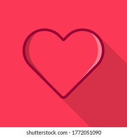 Love flat design with long shadow effect
