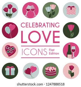 Love flat icons 