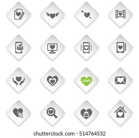 love flat web icons for user interface design