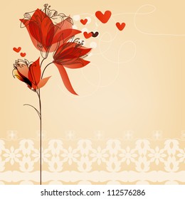 Love floral background