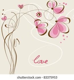 Love floral card