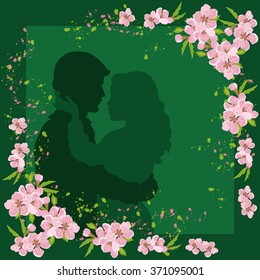 Love Floral Frame Background