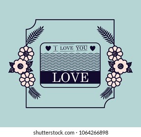love floral seal card design
