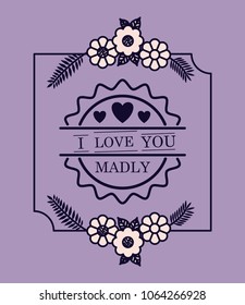 love floral seal card design