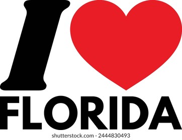 Ich liebe Florida Design. In: Florida love symbol . Vektorillustration