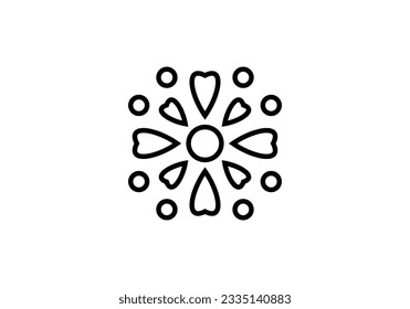 love flower abstract elegant ornament logo design