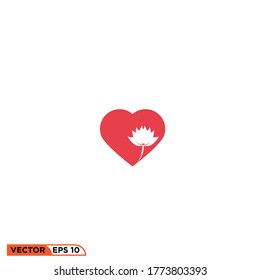 ilustración vectorial de diseño de icono de flor de amor 